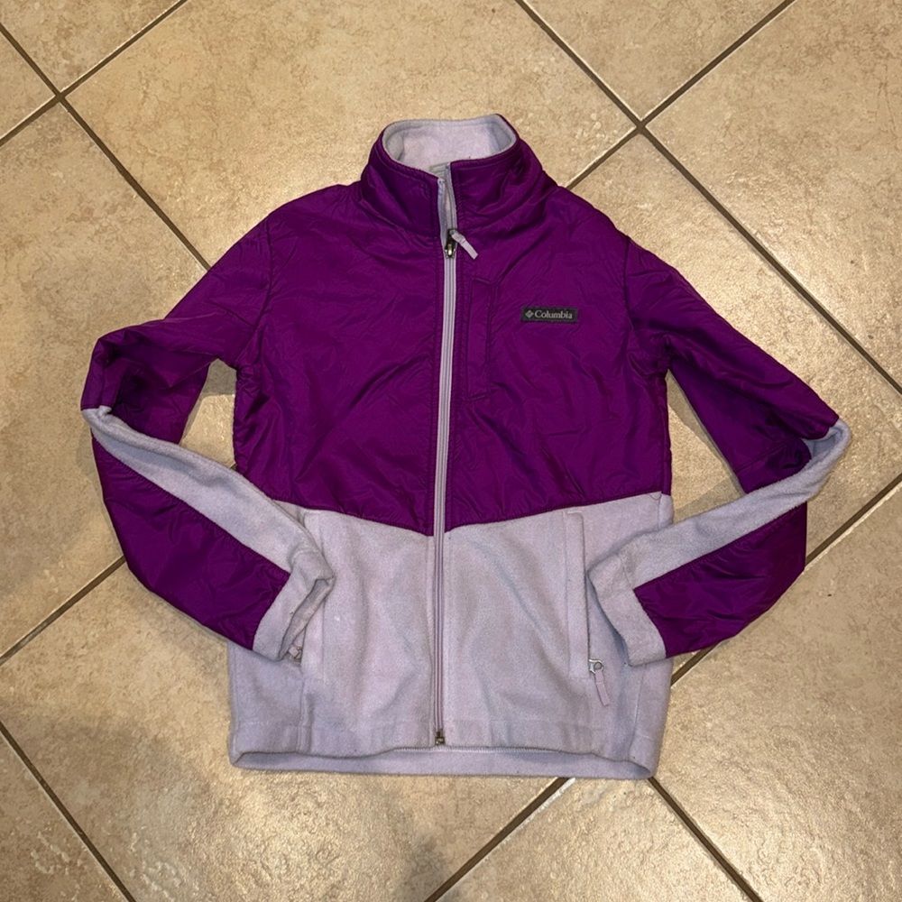 Columbia Interchange Jacket Fleece Full Zip Purple Kids Size M 10-12
